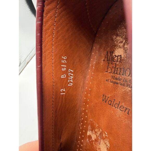 Allen Edmonds Walden Penny Loafers Leather Cherry Red/Brown Size 12 Mens - Picture 3 of 10